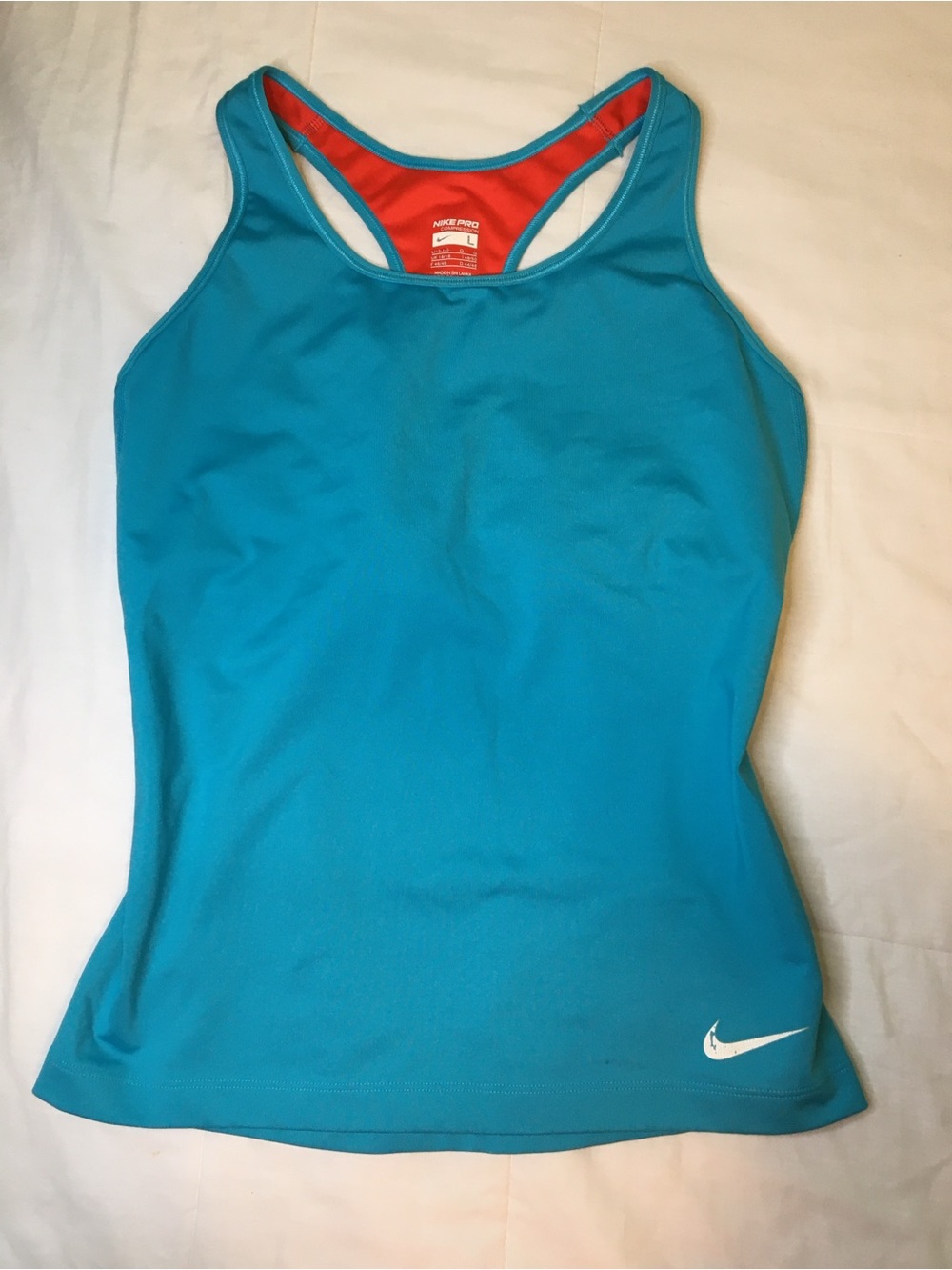 Nike Women’s Turquoise Racerback Tank with Coral Lining